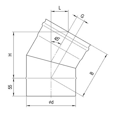 Колено 135° (2 секции)