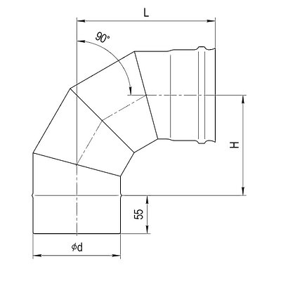 Колено 90° (4 секции)
