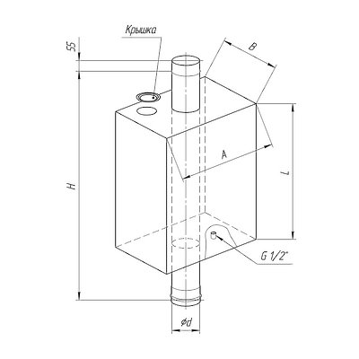Бак прямоугольный на трубе