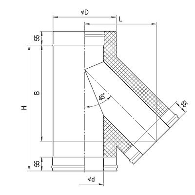 Сэндвич-тройник 135°
