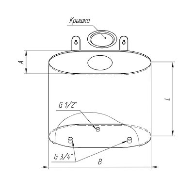 Бак вертикальный элипс
